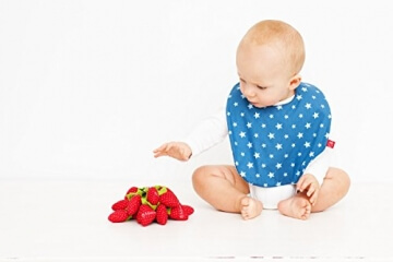 Lätzchen mit Namen Baby Sterne in blau (Geburtsgeschenk, Erstaustattung, personalisiert, individualisiert) - 