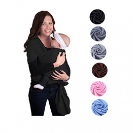 Zogin Elastisches Babytragetuch Baby Carrier Babytragen babytuch  für Neugeborene & Babys 0 - 18 Monate, 3 - 12 kg ( schwarz ) -