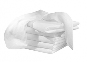 ZOLLNER® 10er-Set Spucktücher / Windeln / Mullwindeln / Stoffwindeln / Mulltücher ca. 80x80 cm aus 100% Baumwolle, Farbe weiß, schadstoffgeprüft Öko-Tex zertifiziert, Serie 
