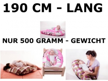 Baby Stillkissen Seitenschläferkissen Lagerungskissen 190 cm 6 Farben XXL (002-Mikroperlen) - 