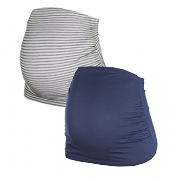 Bauchband für Schwangere im Doppelpack von HERZMUTTER, 6000 (Blau/Grau-gestreift, M) -