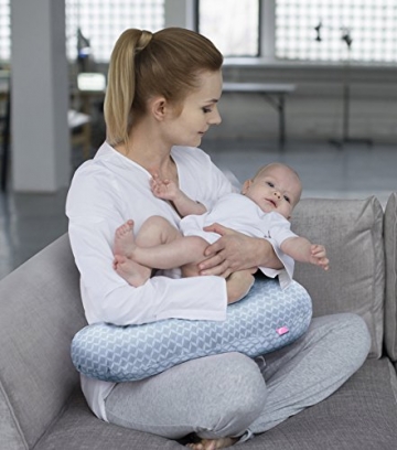 Motherhood Stillkissen inkl. abnehmbarem Bezug 100% Baumwolle, Öko-Tex Standard 100 – ergonomisch, Blau Classics 2017 - 