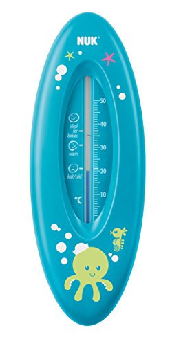 NUK 10256386 Badethermometer für sicheres Baden, natürliche Messflüssigkeit aus Rapsöl, Made in Germany, 1 Stück, blau -