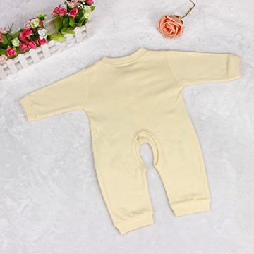 Amcool Schön Baby Outfit Weich Spielanzug Overall Kinder Junge Mädchen Säugling Bodysuit Babykleidung (0-2 Monatlich, Gelb) - 