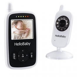 HelloBaby HB24 Drahtloser Video baby Monitor mit Digitalkamera, Nachtsicht-Temperaturüberwachung u. 2 Weise Talkback System EU Plug(Weiß) -