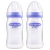 Lansinoh 75890 Weithalsflasche mit NaturalWave Sauger Gr. M, 2 Stück, 240 ml -
