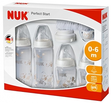 NUK - Perfect Start Plus Set, Erstausstattung fürs Baby, Rundum- Sorglos-Paket mit Babyflaschen aus Polypropylen (PP), Gr. 1M (0-6 Monate) - 