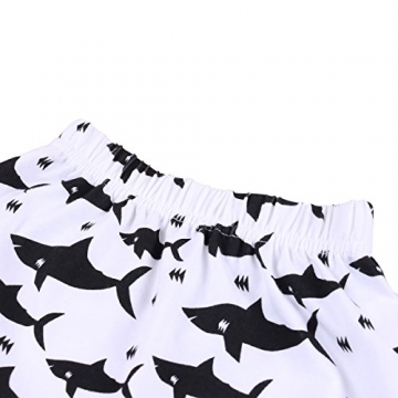 Tiaobug Baby Unisex Outfits Sommer Kleidung Set ärmellose Top Shirt + Kurze Hose Baby Kleidung Baumwolle für Kleinkind Schwarz+weiß 68-80 (Herstellergröße: 70) - 